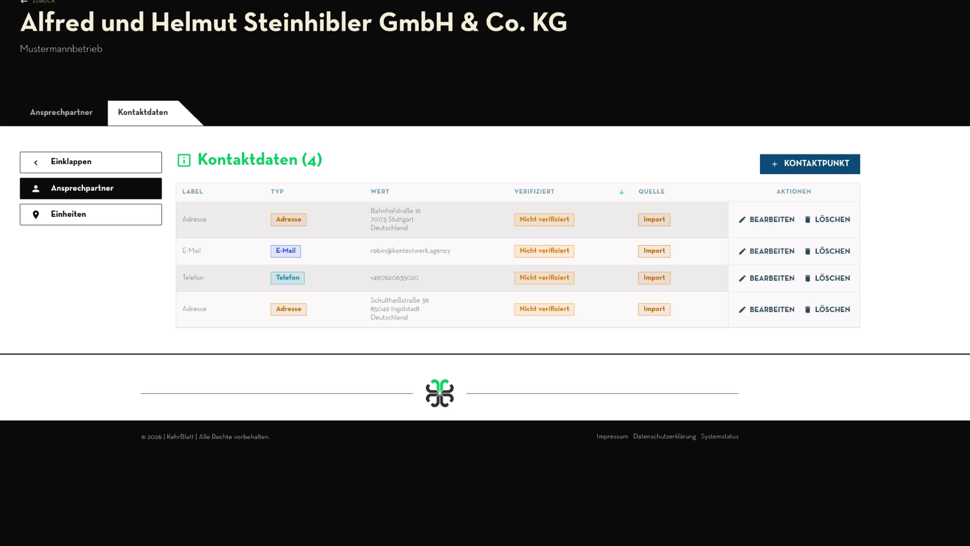 Ansprechpartner: Kontaktdaten-Detail